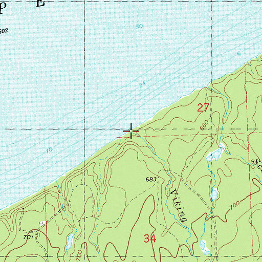 Topographic Map of Viking Creek, MI