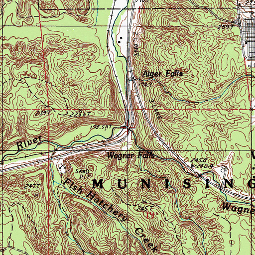 Topographic Map of Wagner Creek, MI