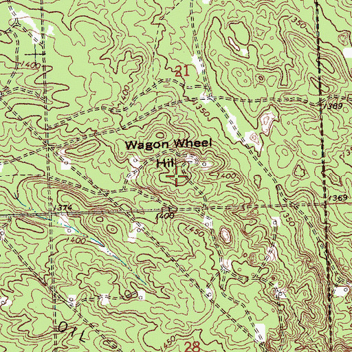 Topographic Map of Wagon Wheel Hill, MI