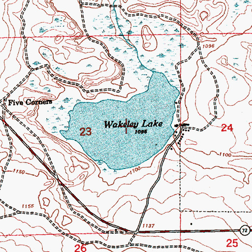 Topographic Map of Wakeley Lake, MI