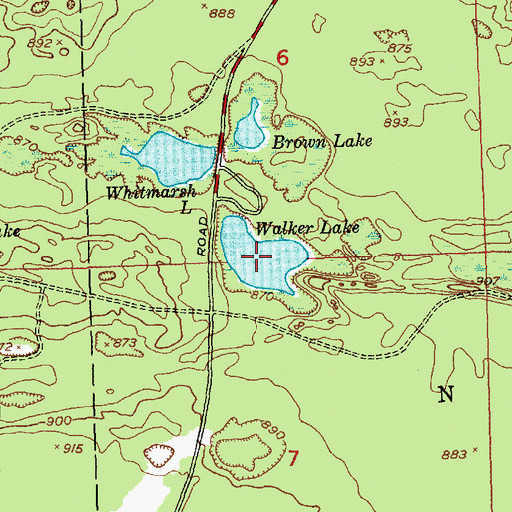 Topographic Map of Walker Lake, MI