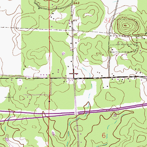 Topographic Map of New Bethel Baptist Church, AL