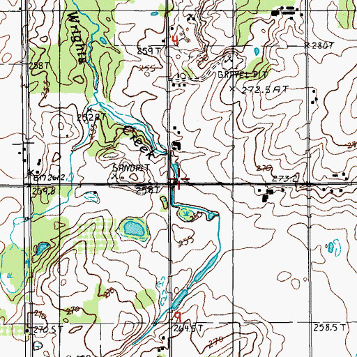 Topographic Map of Walker School, MI