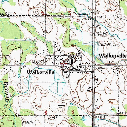 Topographic Map of Walkerville, MI