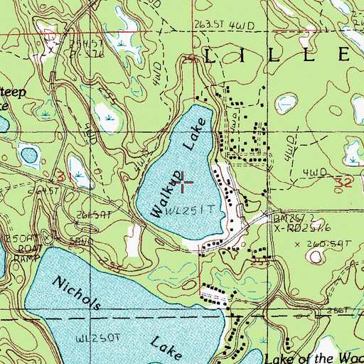 Topographic Map of Walkup Lake, MI