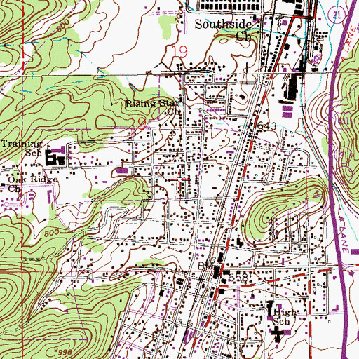 Topographic Map of New Hope Missionary Baptist Church, AL