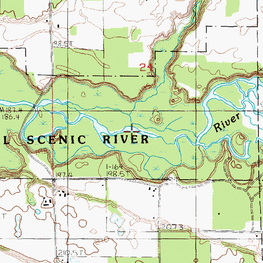 Topographic Map of Weldon Creek, MI
