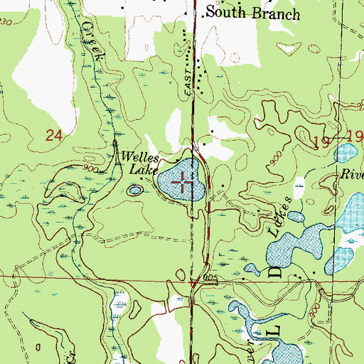 Topographic Map of Welles Lake, MI
