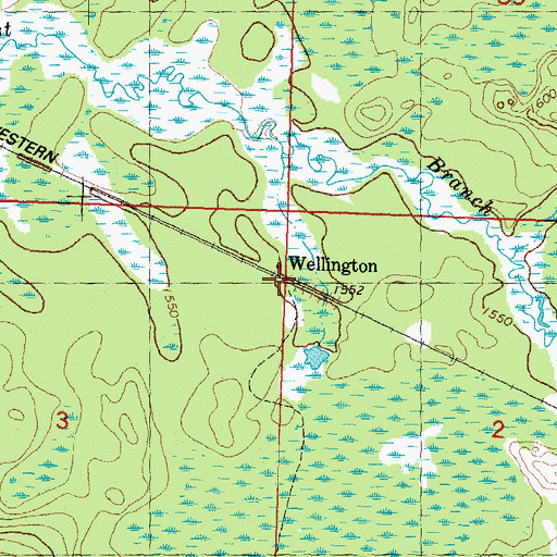 Topographic Map of Wellington, MI