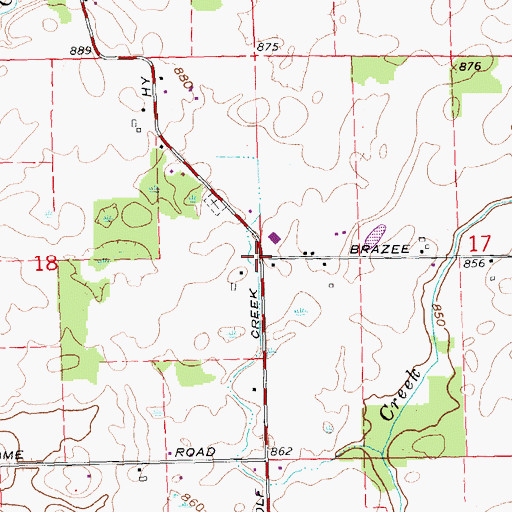 Topographic Map of West Adrian School, MI