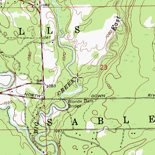 Topographic Map of West Branch Big Creek, MI