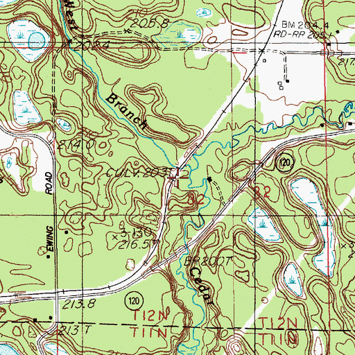 Topographic Map of West Branch Cedar Creek, MI