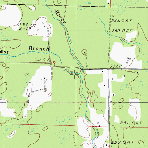 Topographic Map of West Branch Days River, MI