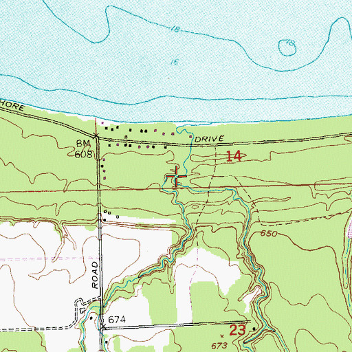 Topographic Map of West Branch Halfaday Creek, MI
