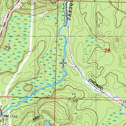 Topographic Map of West Branch Presque Isle River, MI