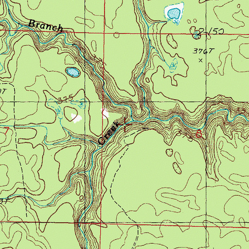 Topographic Map of West Branch Sidnaw Creek, MI