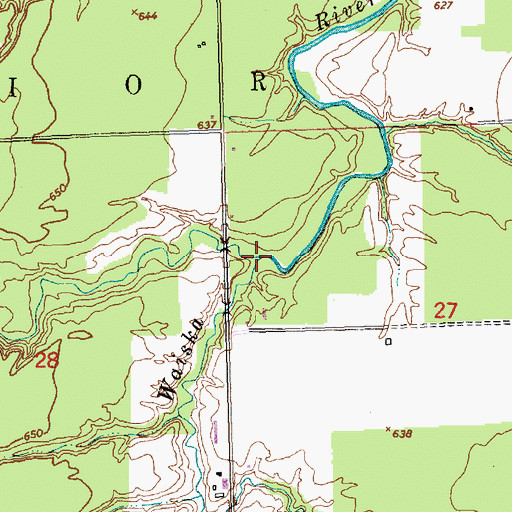 Topographic Map of West Branch Waiska River, MI