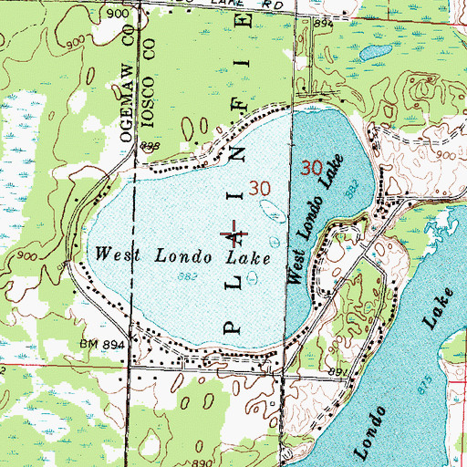 Topographic Map of West Londo Lake, MI