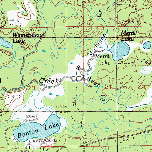 Topographic Map of West Michigan Creek, MI