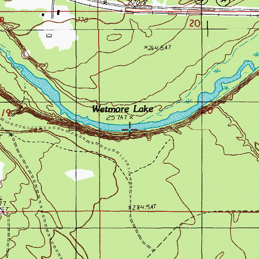 Topographic Map of Wetmore Lake, MI