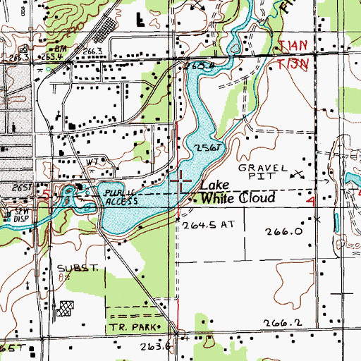 Topographic Map of Lake White Cloud, MI