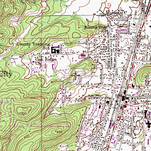 Topographic Map of Oxford Memorial Gardens Cemetery, AL