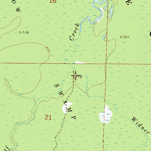 Topographic Map of Widner Creek, MI