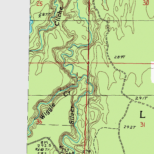 Topographic Map of Wiggle Creek, MI