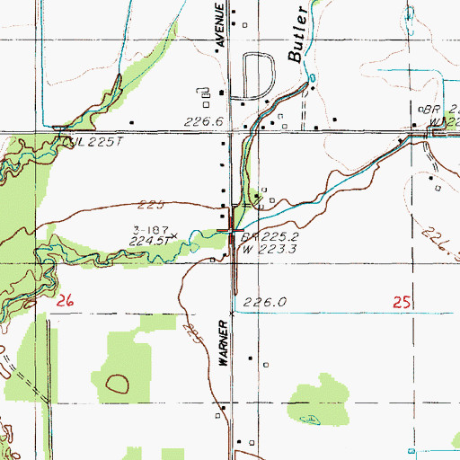 Topographic Map of Williams Creek, MI