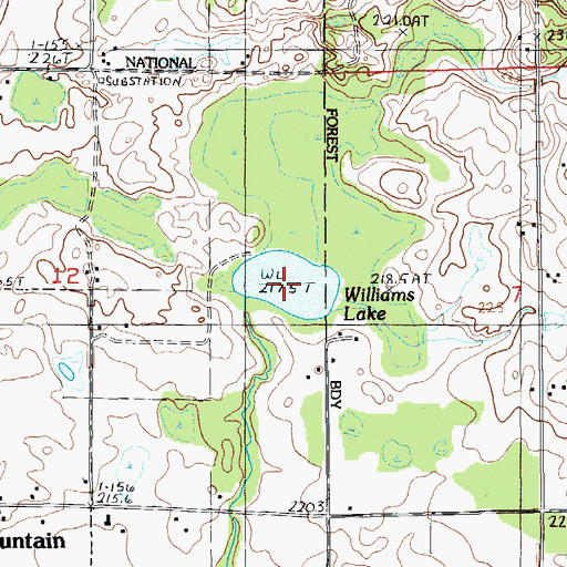 Topographic Map of Williams Lake, MI