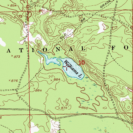 Topographic Map of Williams Lake, MI