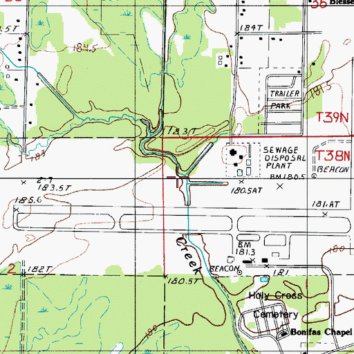 Topographic Map of Willow Creek, MI