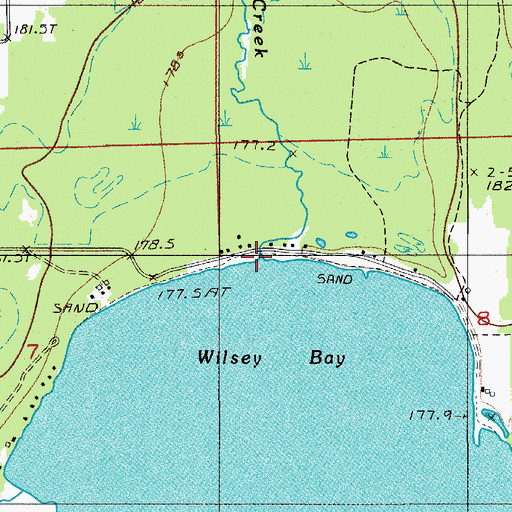 Topographic Map of Wilsey Bay Creek, MI