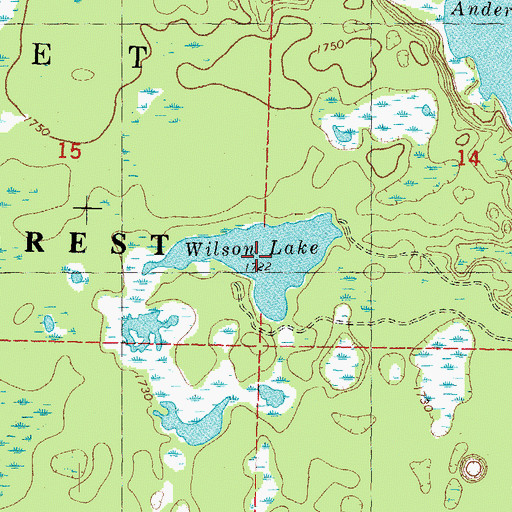 Topographic Map of Wilson Lake, MI
