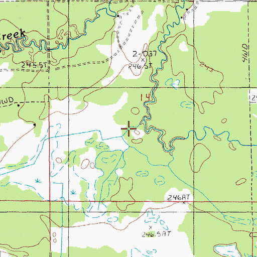 Topographic Map of Winnepesaug Creek, MI