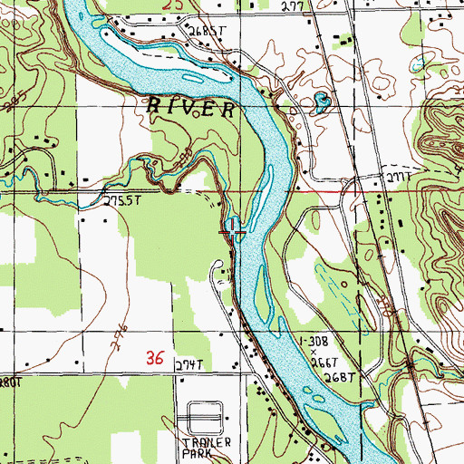 Topographic Map of Winters Creek, MI