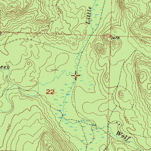 Topographic Map of Wolf Mountain Creek, MI