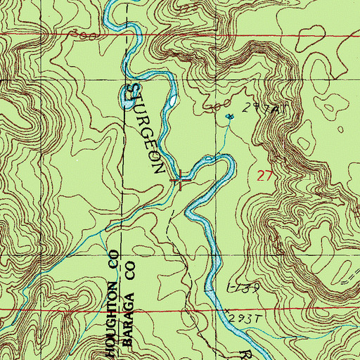 Topographic Map of Woo Creek, MI