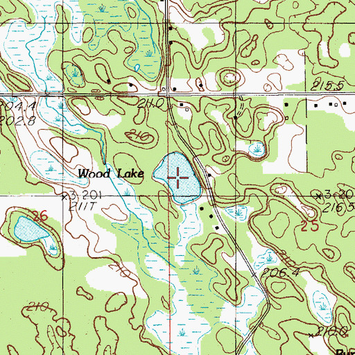 Topographic Map of Wood Lake, MI