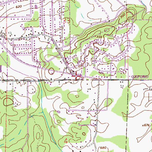 Topographic Map of Pine Ridge Church, AL