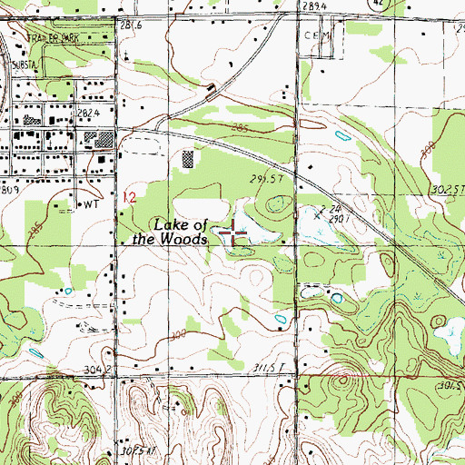 Topographic Map of Lake of the Woods, MI