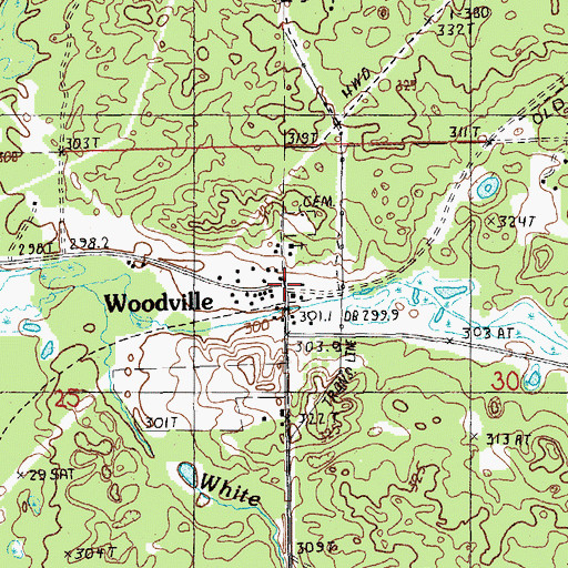 Topographic Map of Woodville, MI