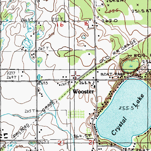 Topographic Map of Wooster, MI