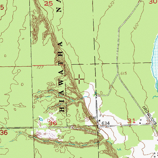 Topographic Map of Bay Mills Reservation, MI