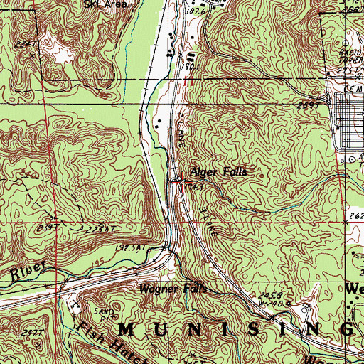 Topographic Map of Alger Falls, MI