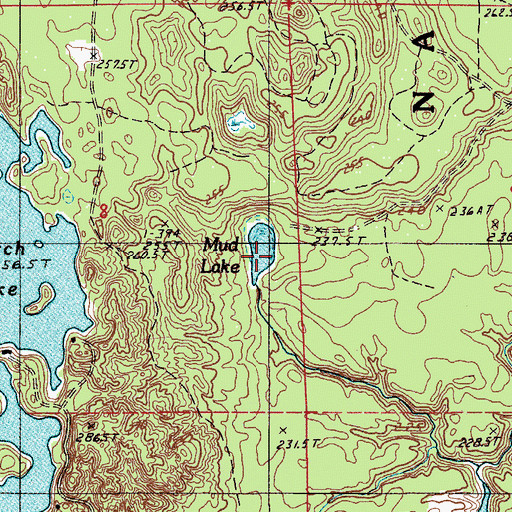 Topographic Map of Mud Lake, MI