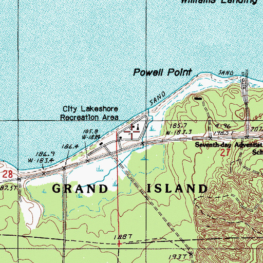 Topographic Map of Coty Lakeshore Recreation Area, MI
