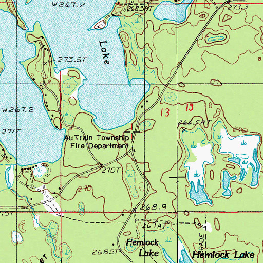 Topographic Map of AuTrain Township Fire Department, MI