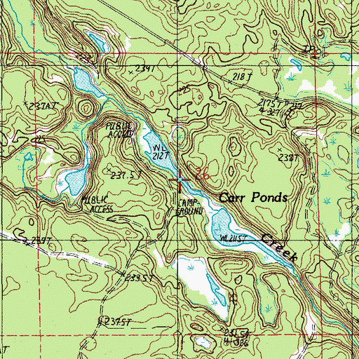Topographic Map of Carr Ponds, MI