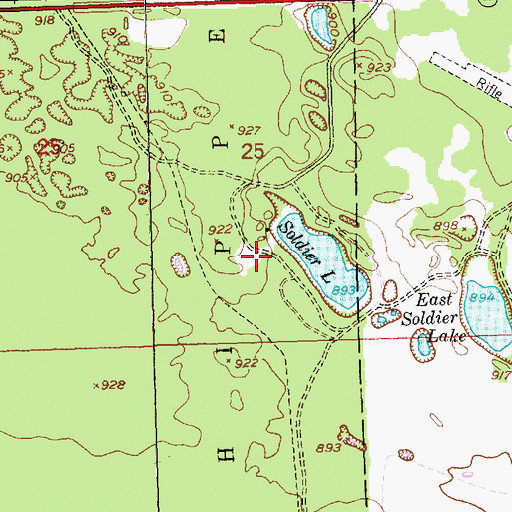 Topographic Map of Soldier Lake Campground, MI